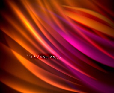 Neon parlayan dalga, sihirli enerji ve ışık arka plan. Vektör duvar kağıdı şablonu