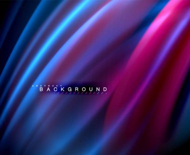 Neon parlayan dalga, sihirli enerji ve ışık arka plan. Vektör duvar kağıdı şablonu