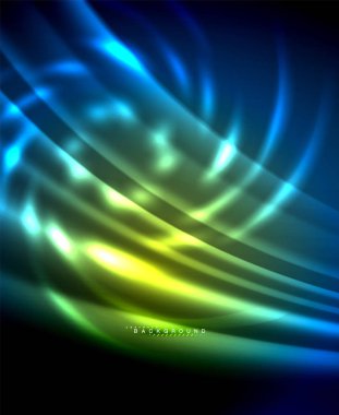 Neon parlayan techno hatları, yüksek teknoloji fütüristik arka plan şablonu kare şekilleri ile