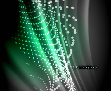 Neon parlayan techno hatları, yüksek teknoloji fütüristik arka plan şablonu kare şekilleri ile