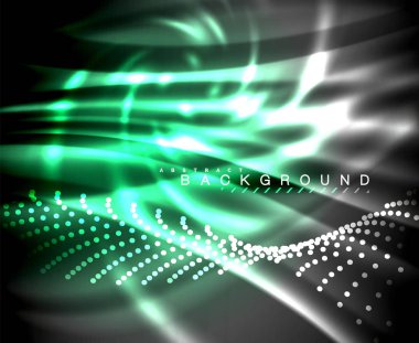 Neon parlayan techno hatları, yüksek teknoloji fütüristik arka plan şablonu kare şekilleri ile