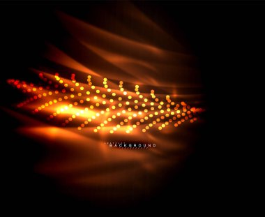 Neon parlayan techno hatları, yüksek teknoloji fütüristik arka plan şablonu kare şekilleri ile