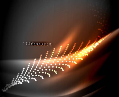 Neon parlayan techno hatları, yüksek teknoloji fütüristik arka plan şablonu kare şekilleri ile