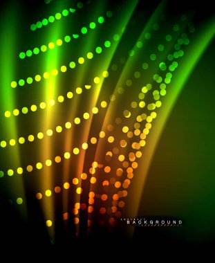 Neon parlayan techno hatları, yüksek teknoloji fütüristik arka plan şablonu kare şekilleri ile