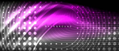 Neon parlayan çizgiler, sihirli enerji uzay ışığı konsepti, soyut arka plan duvar kağıdı tasarımı