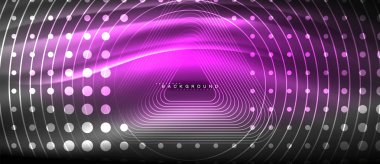 Neon parlayan çizgiler, sihirli enerji uzay ışığı konsepti, soyut arka plan duvar kağıdı tasarımı