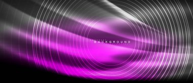 Neon parlak çizgiler, sihirli enerji alanı ışık kavramı, arka plan duvar kağıdı tasarım, vektör çizim