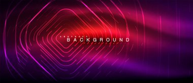 Neon parlayan çizgiler, sihirli enerji uzay ışığı konsepti, soyut arka plan duvar kağıdı tasarımı