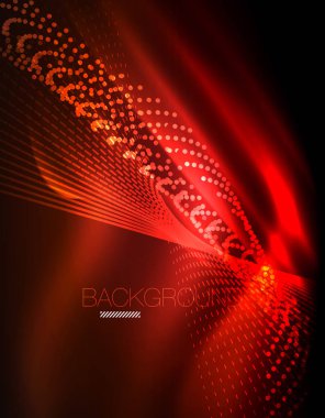 Yumuşak ışık efekti, parlak parlak neon koyu arka plan üzerinde düz çizgiler. Enerji Teknoloji fikir