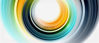 Gökkuşağı sıvı renkli arka plan - girdap ve daireler, bükülmüş sıvı renkler, renkli mermer veya plastik dalgalı doku zemin, çok renkli şablonu için iş veya teknoloji