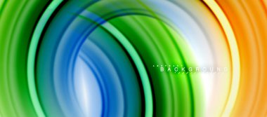 Gökkuşağı sıvı renkli arka plan - girdap ve daireler, bükülmüş sıvı renkler, renkli mermer veya plastik dalgalı doku zemin, çok renkli şablonu için iş veya teknoloji