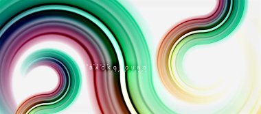 Gökkuşağı sıvı renkli arka plan - girdap ve daireler, bükülmüş sıvı renkler, renkli mermer veya plastik dalgalı doku zemin, çok renkli şablonu için iş veya teknoloji