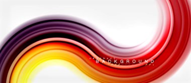 Gökkuşağı sıvı renkli arka plan - girdap ve daireler, bükülmüş sıvı renkler, renkli mermer veya plastik dalgalı doku zemin, çok renkli şablonu için iş veya teknoloji