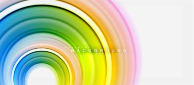 Gökkuşağı sıvı renkli arka plan - girdap ve daireler, bükülmüş sıvı renkler, renkli mermer veya plastik dalgalı doku zemin, çok renkli şablonu için iş veya teknoloji