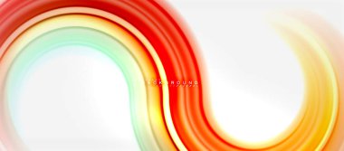 Gökkuşağı sıvı renkli arka plan - girdap ve daireler, bükülmüş sıvı renkler, renkli mermer veya plastik dalgalı doku zemin, çok renkli şablonu için iş veya teknoloji