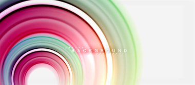 Gökkuşağı sıvı renkli arka plan - girdap ve daireler, bükülmüş sıvı renkler, renkli mermer veya plastik dalgalı doku zemin, çok renkli şablonu için iş veya teknoloji