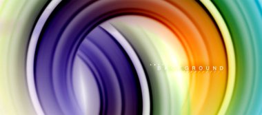 Gökkuşağı sıvı renkli arka plan - girdap ve daireler, bükülmüş sıvı renkler, renkli mermer veya plastik dalgalı doku zemin, çok renkli şablonu için iş veya teknoloji