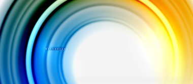 Gökkuşağı sıvı renkli arka plan - girdap ve daireler, bükülmüş sıvı renkler, renkli mermer veya plastik dalgalı doku zemin, çok renkli şablonu için iş veya teknoloji