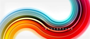 Gökkuşağı sıvı renkli arka plan - girdap ve daireler, bükülmüş sıvı renkler, renkli mermer veya plastik dalgalı doku zemin, çok renkli şablonu için iş veya teknoloji