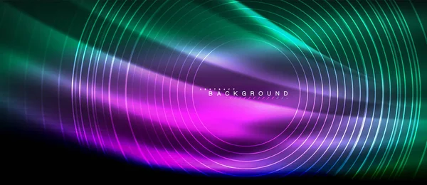 Neon parlayan çizgiler, sihirli enerji uzay ışığı konsepti, soyut arka plan duvar kağıdı tasarımı