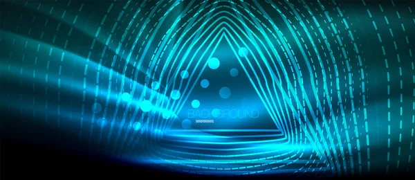 Neon parlayan dalga, sihirli enerji ve ışık arka plan. Duvar kağıdı şablonu, yüksek teknoloji gelecek kavramı