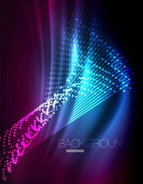 Yumuşak ışık efekti, parlak parlak neon koyu arka plan üzerinde düz çizgiler. Enerji Teknoloji fikir