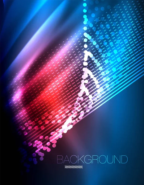 Yumuşak ışık efekti, parlak parlak neon koyu arka plan üzerinde düz çizgiler. Enerji Teknoloji fikir