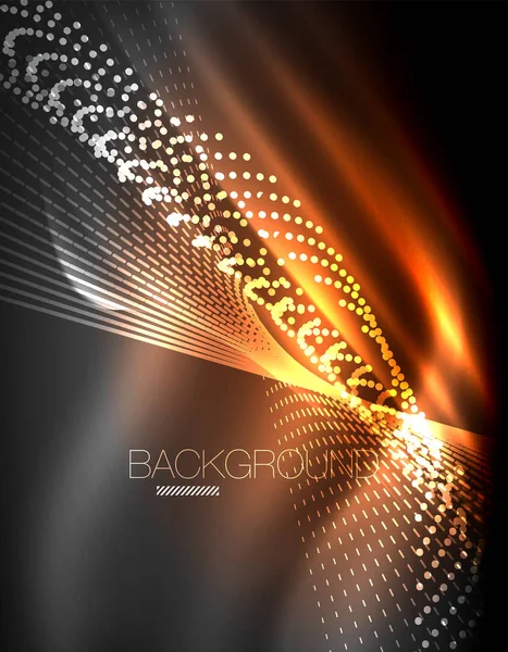 Yumuşak ışık efekti, parlak parlak neon koyu arka plan üzerinde düz çizgiler. Enerji Teknoloji fikir