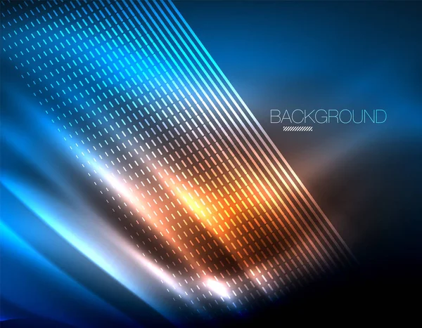 Yumuşak ışık efekti, parlak parlak neon koyu arka plan üzerinde düz çizgiler. Enerji Teknoloji fikir