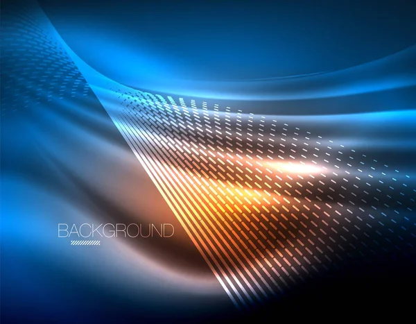 Yumuşak ışık efekti, parlak parlak neon koyu arka plan üzerinde düz çizgiler. Enerji Teknoloji fikir