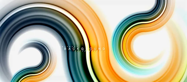 Fondo abstracto de la línea de color fluido arco iris - remolino y círculos, diseño de colores líquidos retorcidos, mármol colorido o fondo de textura ondulada de plástico, plantilla multicolor para negocios o tecnología — Archivo Imágenes Vectoriales