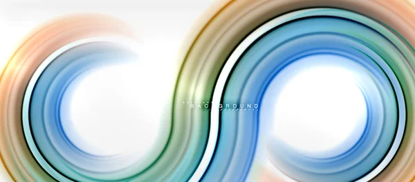 Fondo abstracto de la línea de color fluido arco iris - remolino y círculos, diseño de colores líquidos retorcidos, mármol colorido o fondo de textura ondulada de plástico, plantilla multicolor para negocios o tecnología — Archivo Imágenes Vectoriales