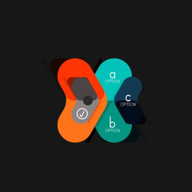 Düz tasarım geometrik infographics, ok şekli vektör etiket veya etiket, Fiyat etiketleri, promosyon rozet, simgesi tasarım, kağıt tarzı düzeni verileri grafik görselleştirme adım adım süreci için için teklif