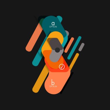 Düz tasarım geometrik infographics, ok şekli vektör etiket veya etiket, Fiyat etiketleri, promosyon rozet, simgesi tasarım, kağıt tarzı düzeni verileri grafik görselleştirme adım adım süreci için için teklif