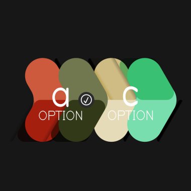 Düz tasarım geometrik infographics, ok şekli vektör etiket veya etiket, Fiyat etiketleri, promosyon rozet, simgesi tasarım, kağıt tarzı düzeni verileri grafik görselleştirme adım adım süreci için için teklif