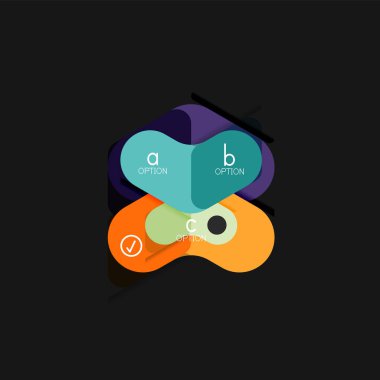 Düz tasarım geometrik infographics, ok şekli vektör etiket veya etiket, Fiyat etiketleri, promosyon rozet, simgesi tasarım, kağıt tarzı düzeni verileri grafik görselleştirme adım adım süreci için için teklif