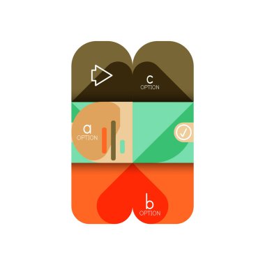 Infographics seçeneği ve adım adım içinde yuvarlak kareler, grafik, grafik, diyagram seçenekleri, parçalar, süreçleri ile unsuru