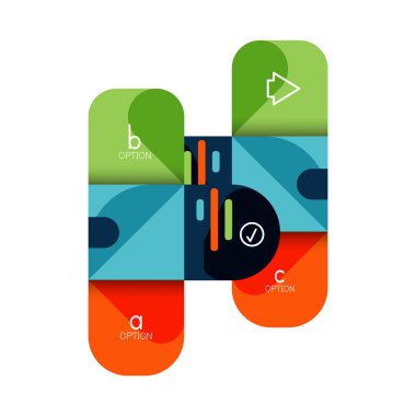 Infographics seçeneği ve adım adım içinde yuvarlak kareler, grafik, grafik, diyagram seçenekleri, parçalar, süreçleri ile unsuru