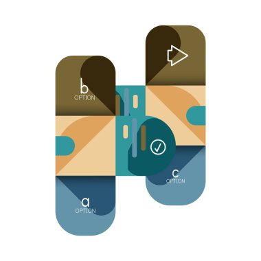 Infographics seçeneği ve adım adım içinde yuvarlak kareler, grafik, grafik, diyagram seçenekleri, parçalar, süreçleri ile unsuru