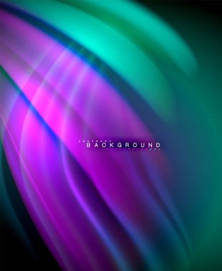 Neon holografik sıvı renkli dalga web, duvar kağıdı, desen, doku ve arka plan için