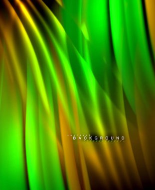 Neon parlayan dalga, sihirli enerji ve ışık arka plan. Vektör duvar kağıdı şablonu