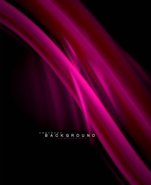 Neon parlayan dalga, sihirli enerji ve ışık arka plan. Vektör duvar kağıdı şablonu