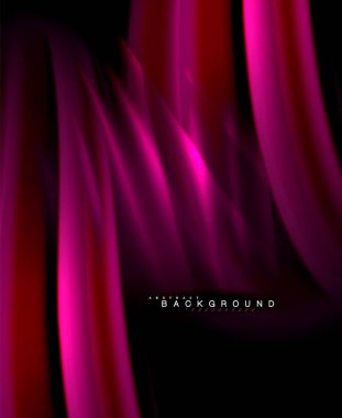 Neon parlayan dalga, sihirli enerji ve ışık arka plan. Vektör duvar kağıdı şablonu