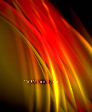 Neon parlayan dalga, sihirli enerji ve ışık arka plan. Vektör duvar kağıdı şablonu