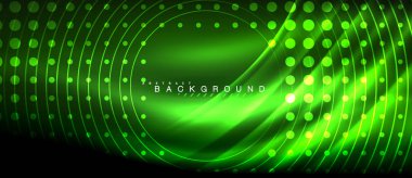 Neon parlayan çizgiler, sihirli enerji uzay ışığı konsepti, soyut arka plan duvar kağıdı tasarımı