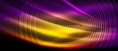 Neon parlayan çizgiler, sihirli enerji uzay ışığı konsepti, soyut arka plan duvar kağıdı tasarımı