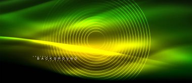 Neon parlayan çizgiler, sihirli enerji uzay ışığı konsepti, soyut arka plan duvar kağıdı tasarımı