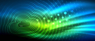 Neon parlayan dalga, sihirli enerji ve ışık arka plan. Duvar kağıdı şablonu, yüksek teknoloji gelecek kavramı