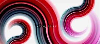 Gökkuşağı sıvı renkli arka plan - girdap ve daireler, bükülmüş sıvı renkler, renkli mermer veya plastik dalgalı doku zemin, çok renkli şablonu için iş veya teknoloji