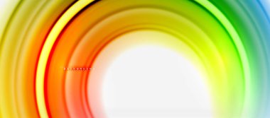 Gökkuşağı sıvı renkli arka plan - girdap ve daireler, bükülmüş sıvı renkler, renkli mermer veya plastik dalgalı doku zemin, çok renkli şablonu için iş veya teknoloji